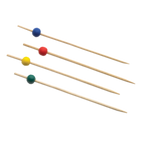 Thumbnail image #1 for TableCraft Products Cash & Carry BAMBA35 Bamboo Ball Picks, 3-1/2", Assorted Colors Case of 12
