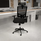 Thumbnail image #2 for Flash Furniture H-2809-1KY-BK-GG High-Back Mesh Office Chair with Adjustable Height, Nylon Arms and Casters