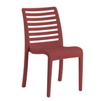 Thumbnail image #1 for Grosfillex UT947414 Outdoor Red Polypropylene Stacking Side Chair with Grid Back Case of 4