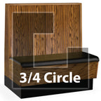 Thumbnail image #1 for JustChair Manufacturing JBSB-WPF-TQ-48-GR2 Three-Quarter Circle Banquette Booth, 3-Corner, Wood Frame and Back, Upholstered Seat