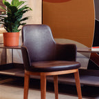 Thumbnail image #2 for Tramontina USA, Inc. London 14062-134 Brown Upholstered Armchair with Brazilian Oak Wood Frame Case of 2