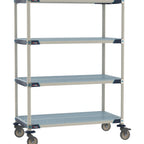 Thumbnail image #1 for Metro MetroMax i MX-1836G-68-M4 Mobile Polymer Shelving Unit, 4-Tier Open Grid, 18"D x 36"W x 68"H