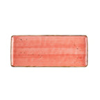 Thumbnail image #1 for CAC China TUS-RT41-CRL Porcelain Rectangular Platter, 14 x 6 in, Curved Edge, Coral Reactive Glaze 1 Dozen