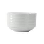 Thumbnail image #1 for Tuxton China Pacifica FPB-090 9 oz Porcelain Round Bouillon Bowl, Stackable, Microwave/Dishwasher Safe, White Case of 3 Dozen