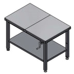 Thumbnail image #1 for Winholt Equipment DTS-3060H32-ADJ-9-PT Adjustable Hydraulic Lift Work Table, 60"W x 30"D, 32"-41"H, 18-Gauge Stainless Undershelf