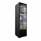 Thumbnail image #1 for Imbera USA (AeriTek) VR08 HC BW Imbera USA One-Section Glass Door Refrigerated Merchandiser, 5 Shelves, Black, Bottom-Mount Refrigeration