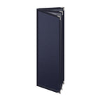 Thumbnail image #1 for Risch Pajco 2004 4.25X14 Semi-Flexible Booklet Menu Cover, 4-1/4" x 14", 4-View, Stitched Leatherette, Metal Corners Case of 25