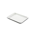 Thumbnail image #1 for TableCraft Products 10347 Quarter-Size Enamel Sheet Pan, White with Black Rim, Solid, 13 x 9-1/2 x 1-1/8 in Case of 6