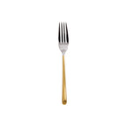 Thumbnail image #1 for Kadra Kitchenware Vikko Crown VC-151-DF Dinner Fork, Gold Handle, 18/10 Stainless Steel Case of 12