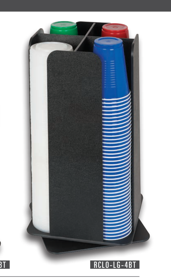 Product image #2 for Dispense-Rite Revolving Countertop Cup and Lid Organizer with 4 Compartments