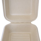 Thumbnail image #1 for International Tableware iti to-go® TG-B-66 Sugar Cane Square Hinged-Lid Take-Out Container, 1-Compartment, 6 x 6 x 3 in, Microwave Safe