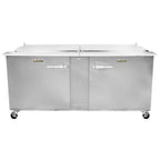 Thumbnail image #1 for Traulsen Dealer's Choice UST7230-LR 72-Inch Two-Section Prep Table Refrigerator, 2-Door, 30-Pan, Stainless Steel