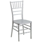 Thumbnail image #1 for Flash Furniture Hercules LE-SILVER-GG Silver Plastic Stacking Chiavari Chair, Ladder Back, 1000 lb Capacity