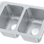 Thumbnail image #4 for Vollrath 102-1-1 Two-Compartment Self-Rimming Drop-In Sink, 25 x 17 Inch, 20-Gauge 304 Stainless Steel, 10 x 14 x 10 Inch Bowls