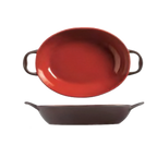 Thumbnail image #1 for Libbey Coos Bay CBC-004 Ceramic Oval Baking Dish, 32 oz, 12 x 6-5/8 in, with Handles, Chili