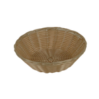 Thumbnail image #1 for Thunder Group PLBB825 Round Woven Plastic Fast Food Basket, 8 x 8 x 2-1/4 in, Natural Tan, Stackable Case of 144