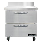 Thumbnail image #1 for Continental Refrigerator SW32NBS-D 32" One-Section Worktop Refrigerator with Stainless Steel Top and 2 Drawers