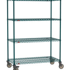 Thumbnail image #1 for Metro Super Erecta SE-3036K3-68-M4 Mobile Wire Shelving Unit, 36"W x 30"D x 68"H, 900 lbs per unit, evenly distributed1" shelf adjustment, (4) wire