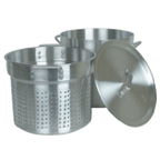Thumbnail image #1 for Thunder Group ALSKPC112 3-Piece 12-Quart Aluminum Pasta Cooker Set with Cover and Perforated Inset