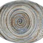 Thumbnail image #1 for International Tableware Moroccan™ MR-33 Oval Porcelain Plate, 7 x 4-5/8 in, Cream with Blue & Brown Swirls Case of 2 Dozen