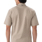 Thumbnail image #2 for Chef Works BCSZ009-KHA-XS Men's Short-Sleeve Chef Coat, Single-Breasted, Khaki, XS