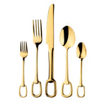 Thumbnail image #1 for Kadra Kitchenware Vikko Dine VF-03-SET-W 20-Piece Flatware Set, Full Gold, Mirror Finish, 18/10 Stainless Steel
