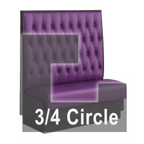 Thumbnail image #1 for ATSMFG ATS AT&S-ATQ-KR48-BT GR5/COM Single Three-Quarter Circle Booth, 48" High, Button-Tufted Upholstered Back