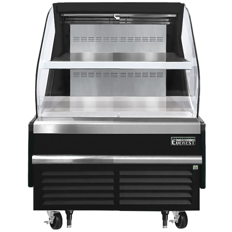 Product image #5 for Everest Refrigeration 37-1/4 Inch Wide Horizontal Open Display Merchandiser, 7.4 Cu. Ft., Self-Contained R290, Black