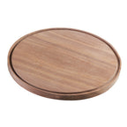 Thumbnail image #1 for Cal-Mil 3052-78 Round Walnut Wood Charcuterie Board with Juice Catcher Cutout, 12" Diameter x 3/4"H Case of 3