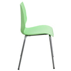Thumbnail image #2 for Flash Furniture Hercules RUT-288-GREEN-GG Commercial Outdoor Stacking Chair, Green Polypropylene Seat and Back, Metal Frame