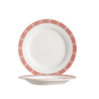 Thumbnail image #1 for CAC China Red Gate 105-9 Porcelain Plate, 9-1/4-Inch Round, Rolled Edge Case of 2 Dozen