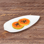 Thumbnail image #2 for G.E.T. The Naturals - EGS M105PL-NW White Melamine Leaf Platter, 10-1/4 x 5 x 1 in. Case of 6
