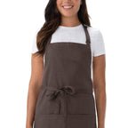 Thumbnail image #1 for Chef Works F10-ESP-0 Bib Apron, 24"L x 27-1/2"W, adjustable neck buckle, 3 pockets, 65/35 poly/cotton, espresso