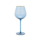 Thumbnail image #1 for Kadra Kitchenware Vikko Decor VD-P27-BL Wine Glass, 27 oz., Blue with Gold Rim Case of 24