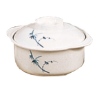 Thumbnail image #1 for Thunder Group Blue Bamboo 3503BB Miso Bowl, 12 oz, 4-7/8" Diameter, with Lid, Melamine Case of 6 Dozen