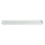Thumbnail image #1 for G.E.T. Bugambilia PU001-MOD-WW Rectangular Cast Aluminum Buffet Platter with Resin Coating, White, 14-1/2"L x 5-3/4"W x 1"D