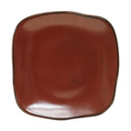 Thumbnail image #1 for Tuxton China Artisan GAR-501 9-Inch Square Ceramic Coupe Plate, Red Rock 1 Dozen