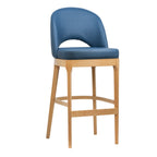 Thumbnail image #1 for G & A Commercial Seating Cava 9687-CU Commercial Bar Stool, Upholstered Vinyl Seat & Back, European Beechwood Frame