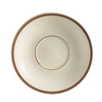 Thumbnail image #1 for CAC China Arizona AZ-2 Round Ceramic Saucer, 6" Diameter x 1"H, Brown Rim Case of 3 Dozen