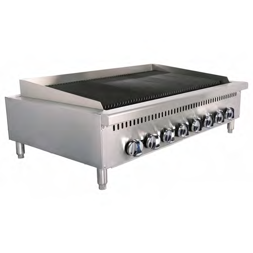 Product image #2 for Black Diamond 48-Inch Heavy Duty Radiant Gas Countertop Charbroiler, 8-Burner