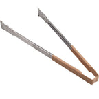 Thumbnail image #1 for AllPoints Foodservice Parts & Supplies 1371228 Stainless Steel Paddle Tongs, 16", Tan Color-Coated Handle