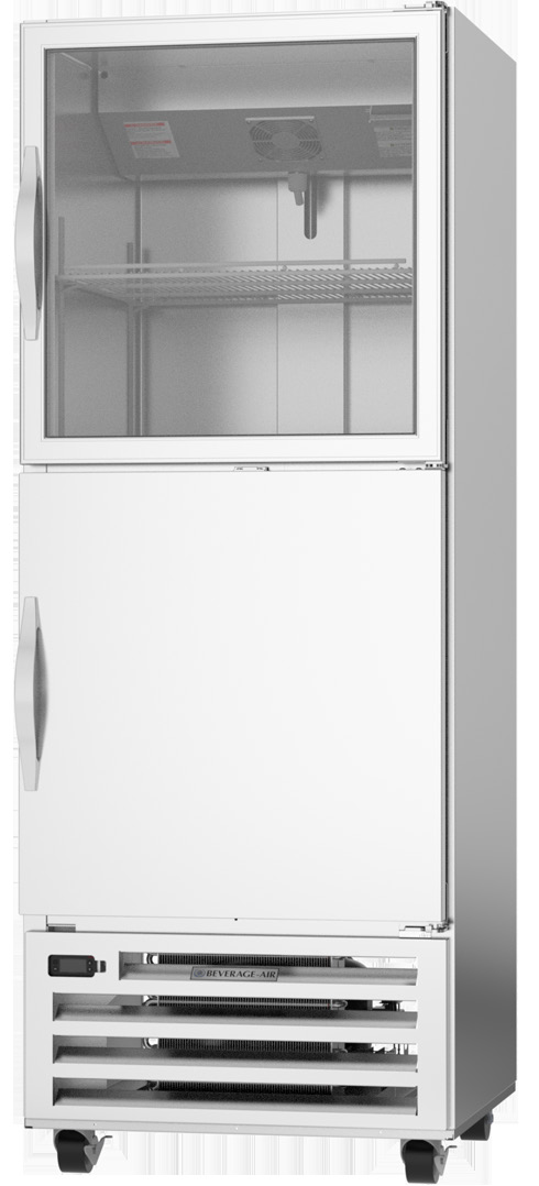 Product image #6 for Beverage-Air RI18HC-HGS One-Section Reach-In Refrigerator with Glass/Solid Half Doors, 16.85 Cu. Ft., Bottom-Mounted Self-Contained Refrigeration