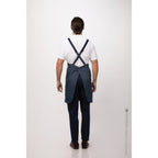Thumbnail image #1 for Chef Works Largo ABN01-BLU-0 Bib Apron, Blue, Poly/Cotton, Adjustable Neck Strap, 3 Pockets, 31"L x 38"W
