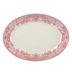 Thumbnail image #1 for Steelite International HL Ivory HL15763923 Oval China Platter, Rolled Edge, Willow Rim Rose, 13.375" x 9.25" 1 Dozen