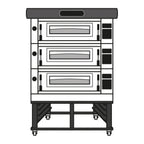 Thumbnail image #1 for Moretti Forni AMALFI AMA0A03G 3-Deck Electric Pizza Oven with Stand, 26 x 41 in Decks, 840°F Maximum Temperature