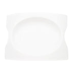 Thumbnail image #1 for CAC China Fashion Bridge FSB-14 Rectangular Porcelain Platter, 14 x 10 x 1-3/4 in, Super White Case of 4