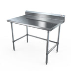 Thumbnail image #1 for NBR Equipment TS-7224R5-X Stainless Steel Work Table, 72"W x 24"D x 40-3/4"H, 18 Gauge 430 Top, 5" Backsplash, Open Base
