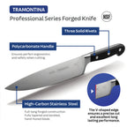 Thumbnail image #2 for Tramontina USA, Inc. 80008-039DS Forged Stainless Steel Carving Knife, 8-Inch Blade, Black Nylon Handle