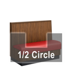 Thumbnail image #1 for ATSMFG ATS AT&S-AHC-KR36-BB GR8 Karender Half Circle Booth, single, 48" x 90" x 48" long x 36" high, Beadboard back, Upholstery and foam fitted over