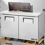Thumbnail image #5 for True Mfg. - General Foodservice TSSU-48-08-HC 48-Inch Refrigerated Two-Door Sandwich/Salad Prep Table with 8-Pan Top